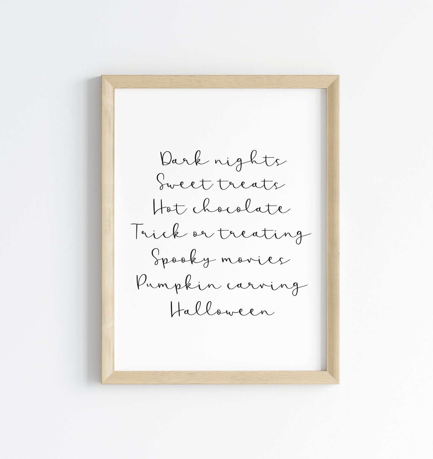 Halloween print, Halloween description sign seasonal fall unframed wall art poster print