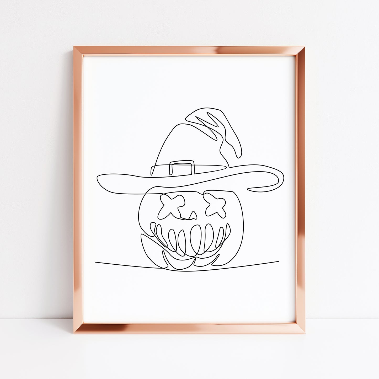 Line drawing Halloween Pumpkin Jack Print Spooky unframed wall art poster print