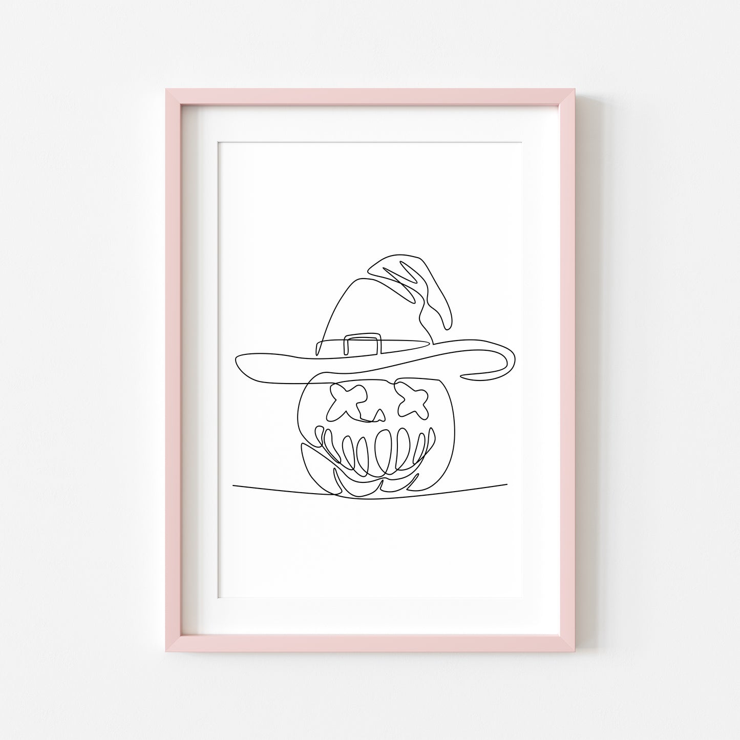 Line drawing Halloween Pumpkin Jack Print Spooky unframed wall art poster print