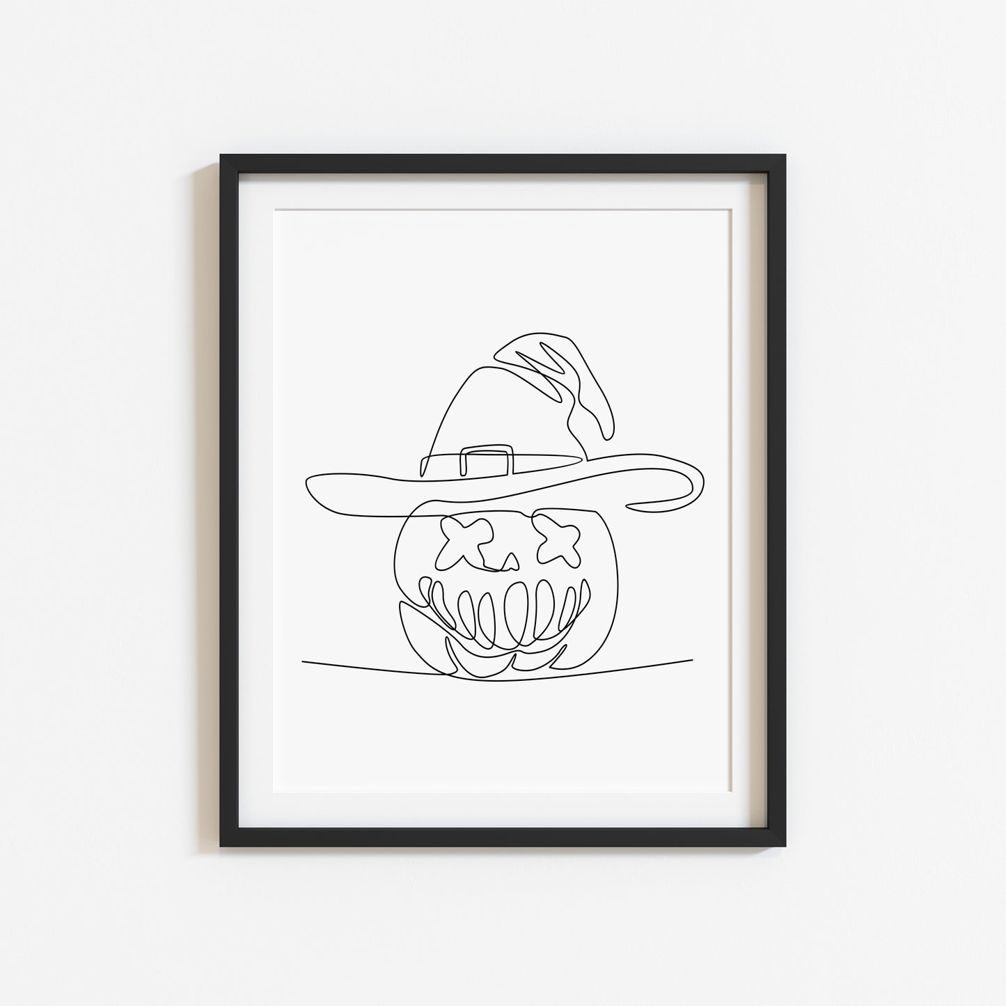 Line drawing Halloween Pumpkin Jack Print Spooky unframed wall art poster print