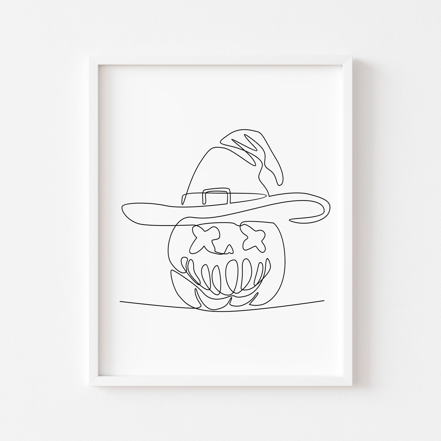Line drawing Halloween Pumpkin Jack Print Spooky unframed wall art poster print