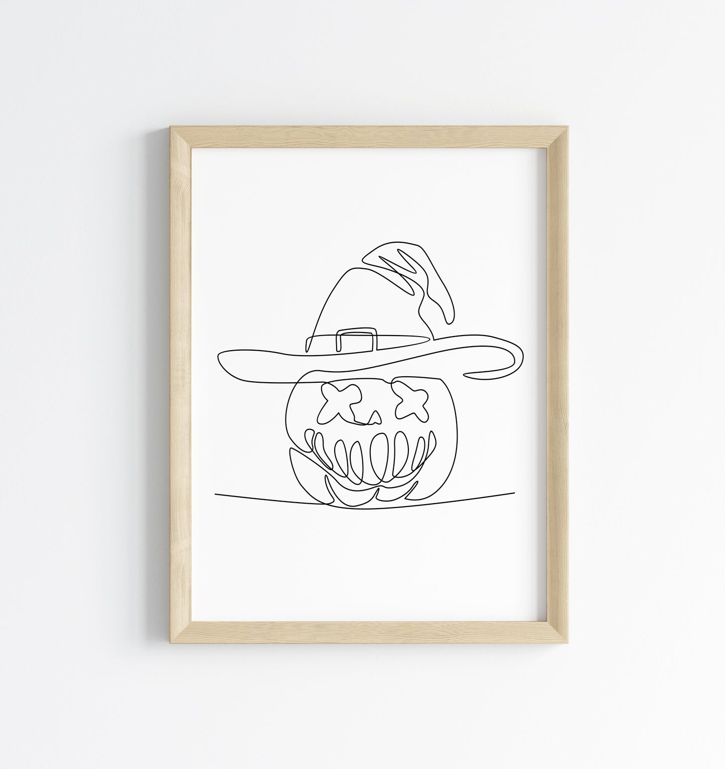 Line drawing Halloween Pumpkin Jack Print Spooky unframed wall art poster print