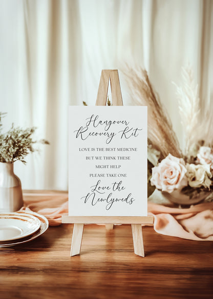 Hangover Recovery Kit Wedding Print wedding day sign Decor (Unframed)