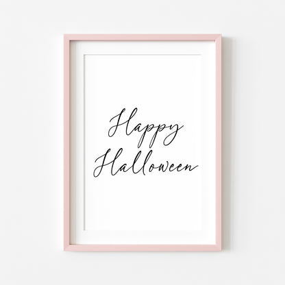 Halloween print, Happy Halloween black seasonal unframed wall art poster