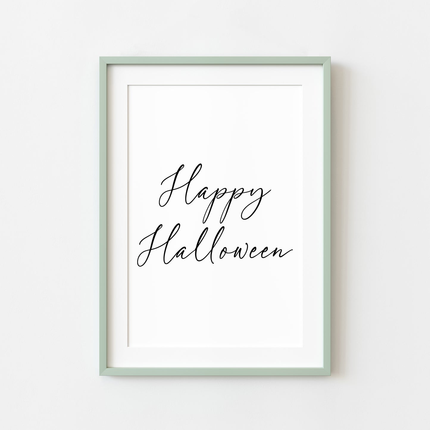 Halloween print, Happy Halloween black seasonal unframed wall art poster