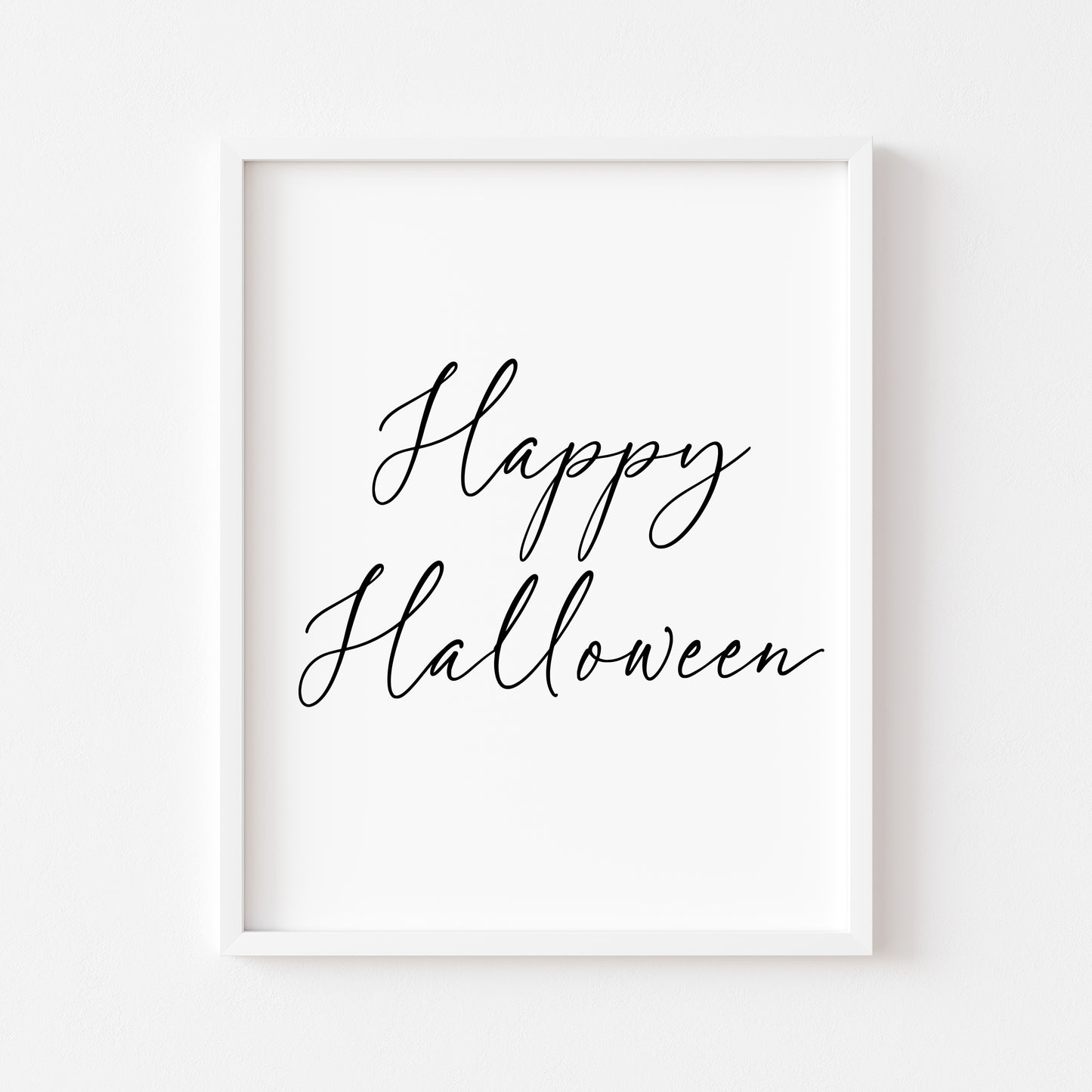 Halloween print, Happy Halloween black seasonal unframed wall art poster
