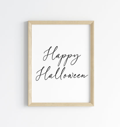 Halloween print, Happy Halloween black seasonal unframed wall art poster