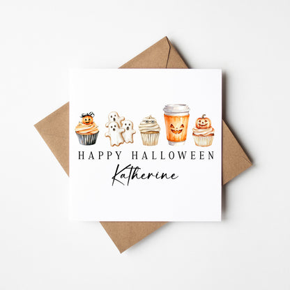 Halloween Birthday card Personalised unique seasonal card with envelope