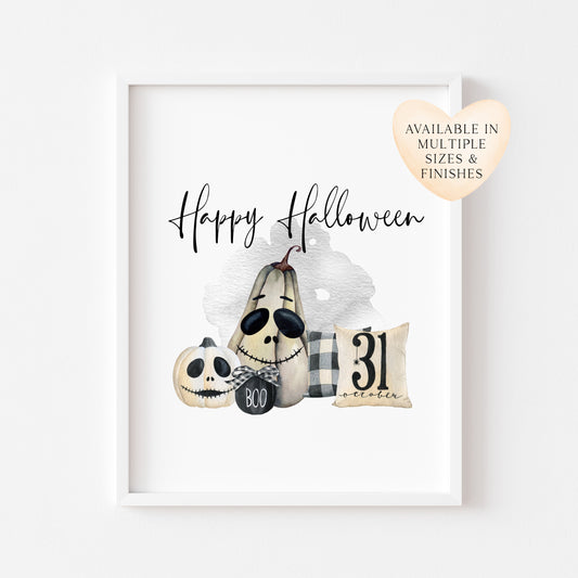 Happy halloween spooky boo seasonal watercolour unframed wall art poster print
