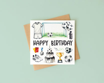 Football Birthday Card footy themed boys bday card with Envelope