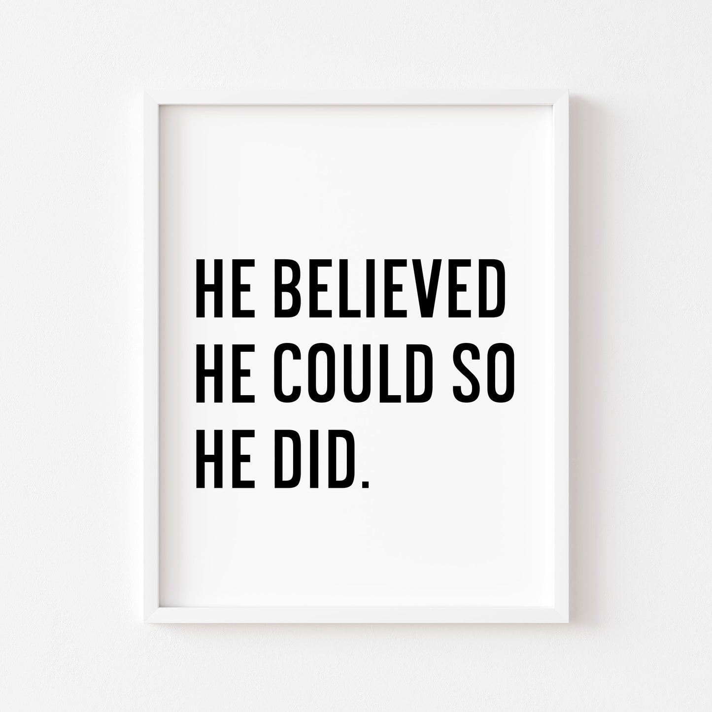 Boys motivational print, kids bedroom positive nursery decor (unframed)