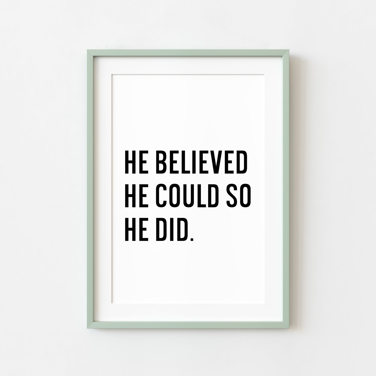 Boys motivational print, kids bedroom positive nursery decor (unframed)