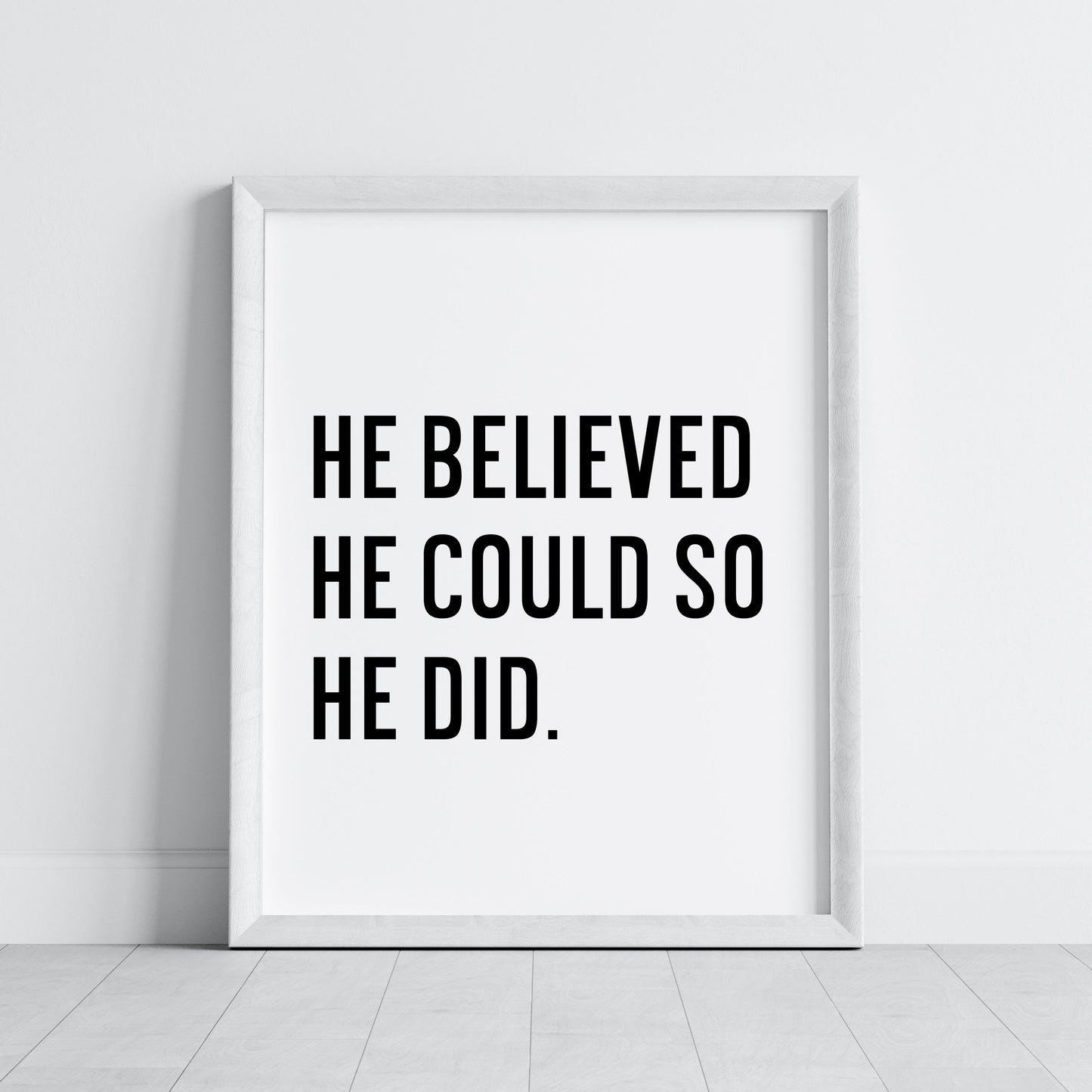 Boys motivational print, kids bedroom positive nursery decor (unframed)