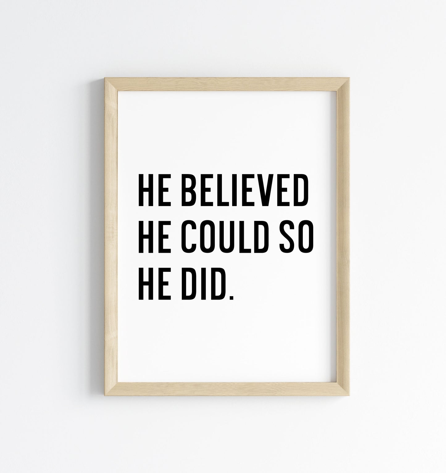 Boys motivational print, kids bedroom positive nursery decor (unframed)