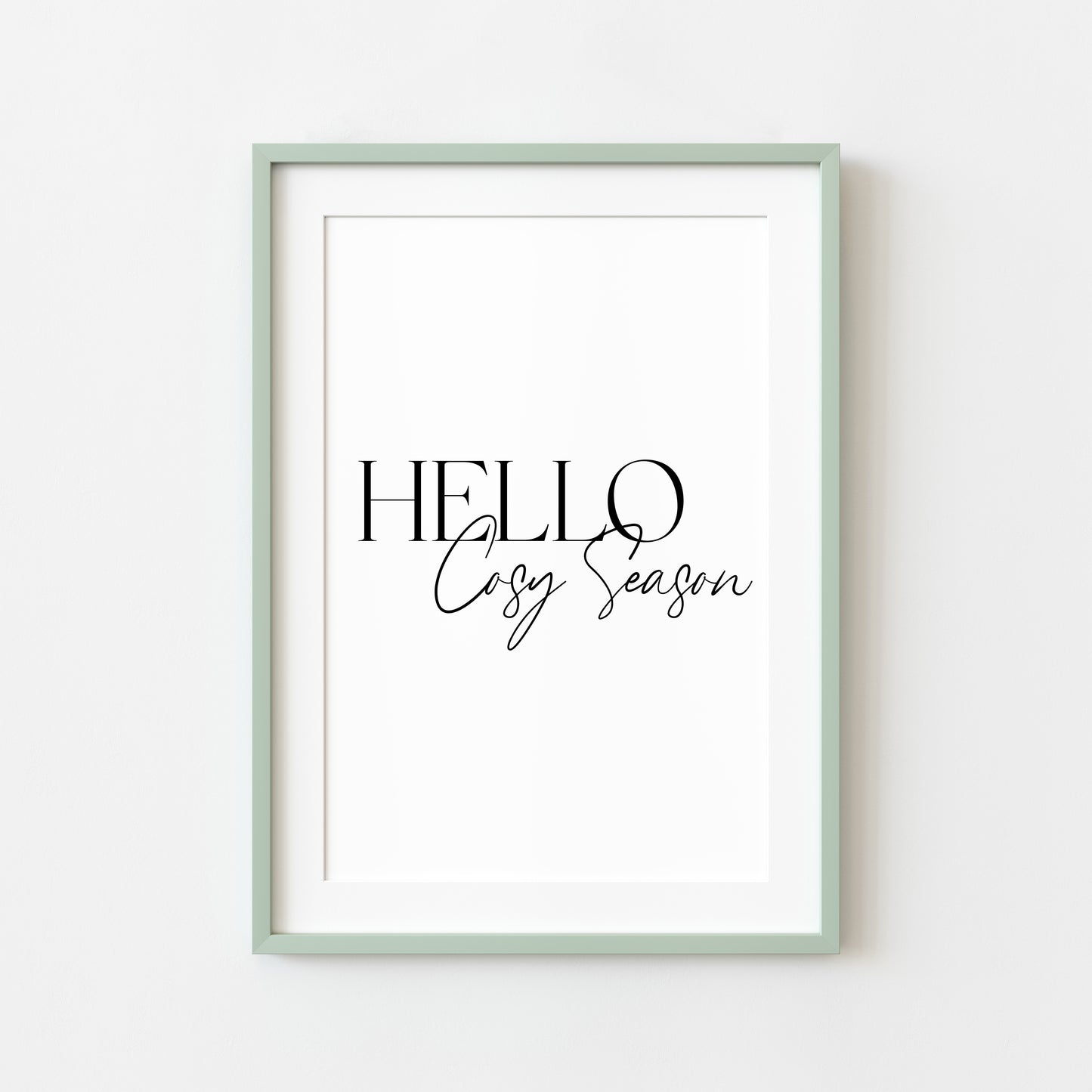 Autumn print Hello Cosy season Fall home decor unframed wall art poster print