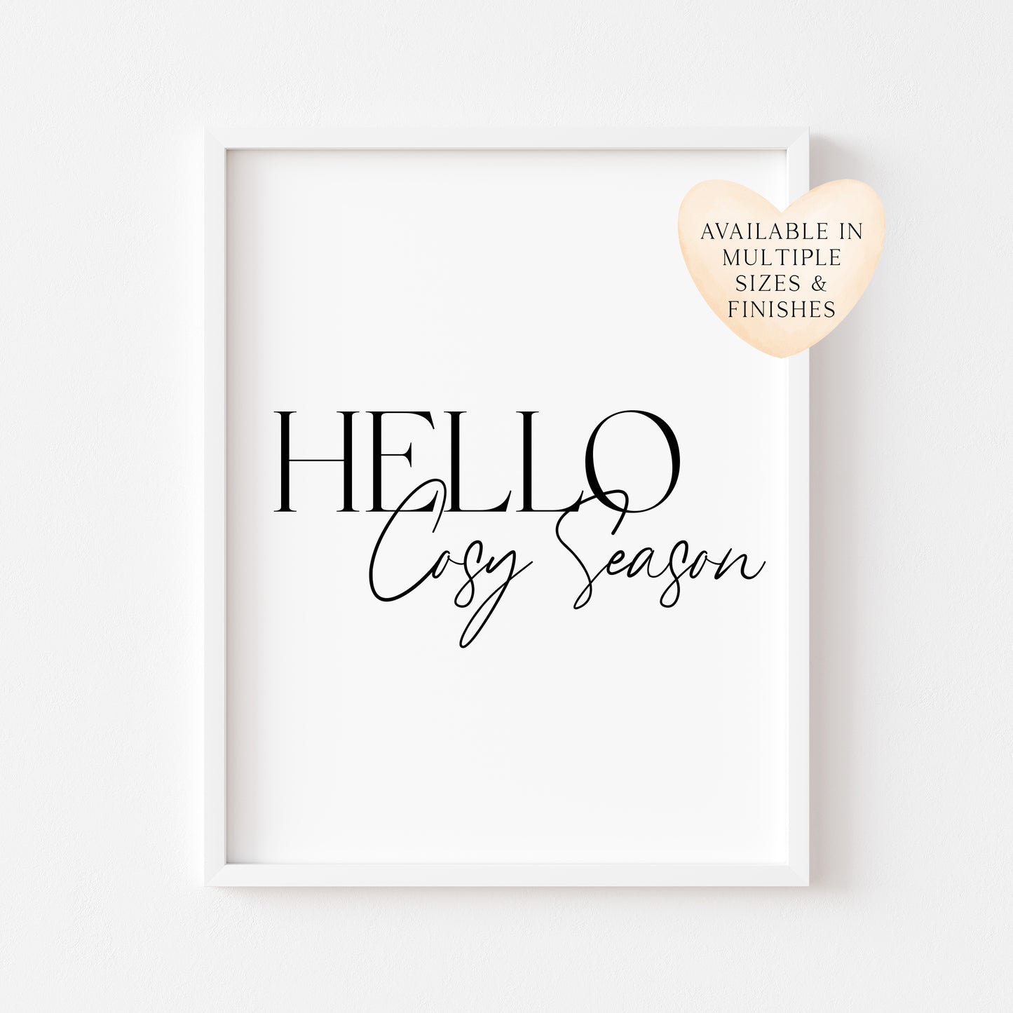 Autumn print Hello Cosy season Fall home decor unframed wall art poster print