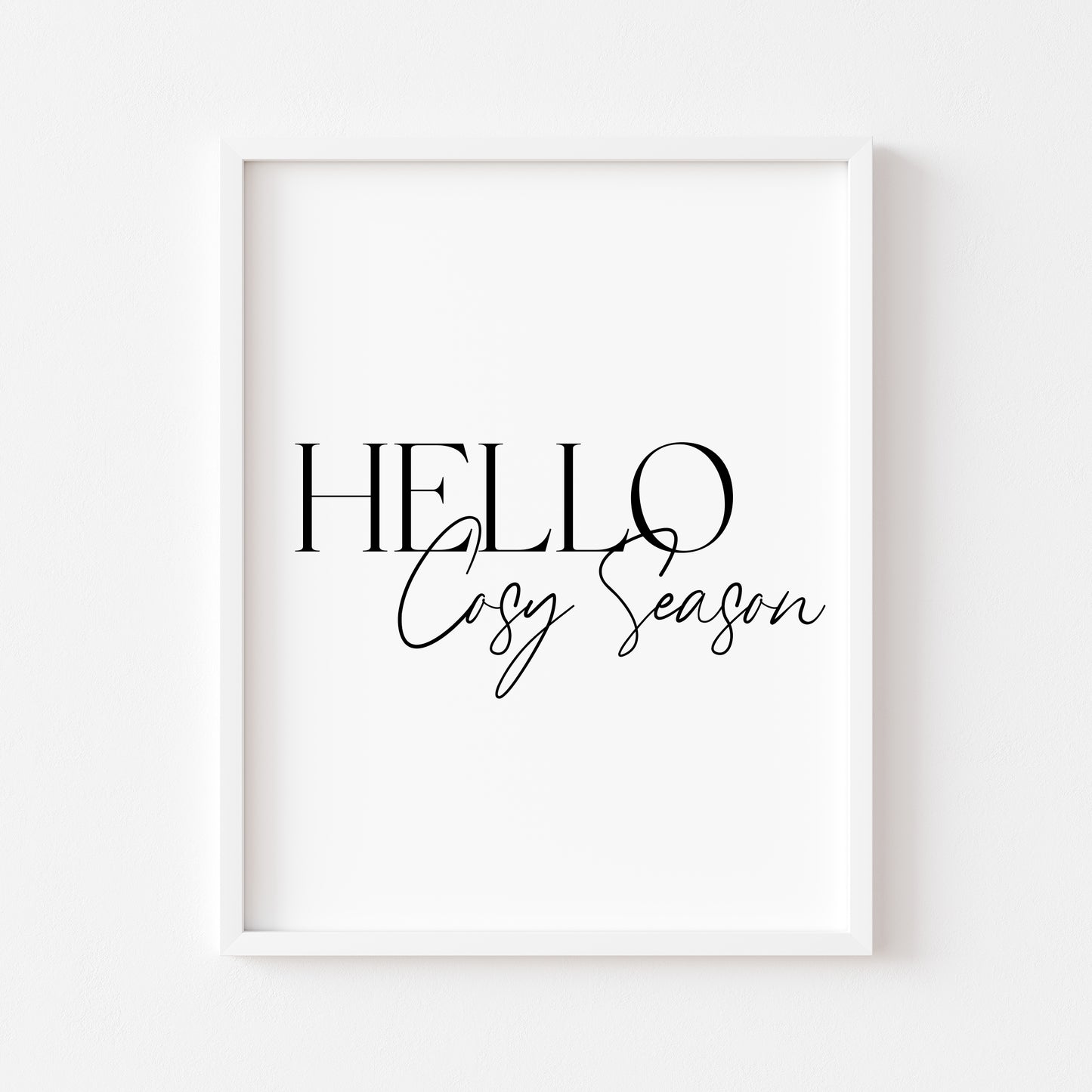 Autumn print Hello Cosy season Fall home decor unframed wall art poster print