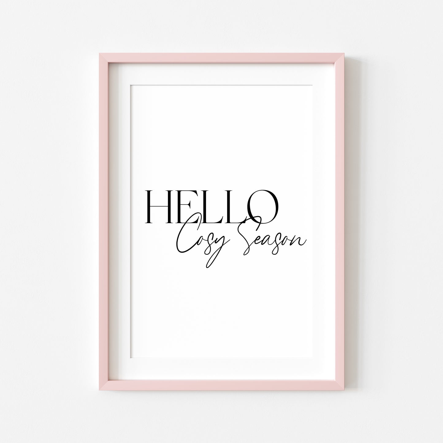 Autumn print Hello Cosy season Fall home decor unframed wall art poster print