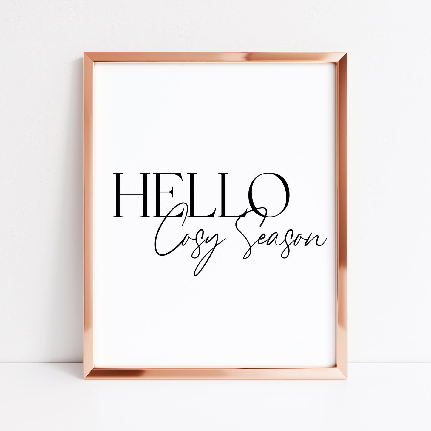Autumn print Hello Cosy season Fall home decor unframed wall art poster print