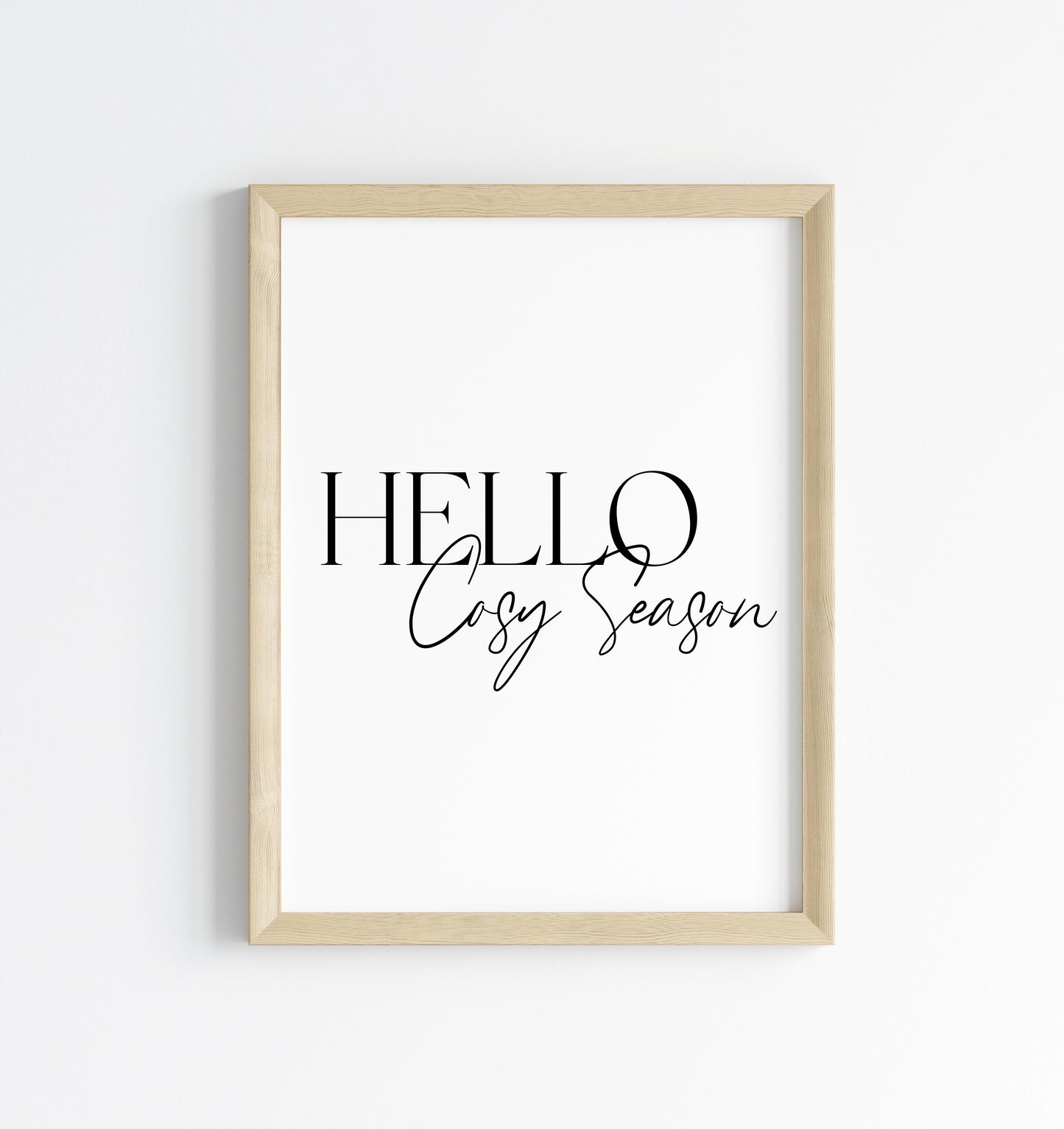 Autumn print Hello Cosy season Fall home decor unframed wall art poster print