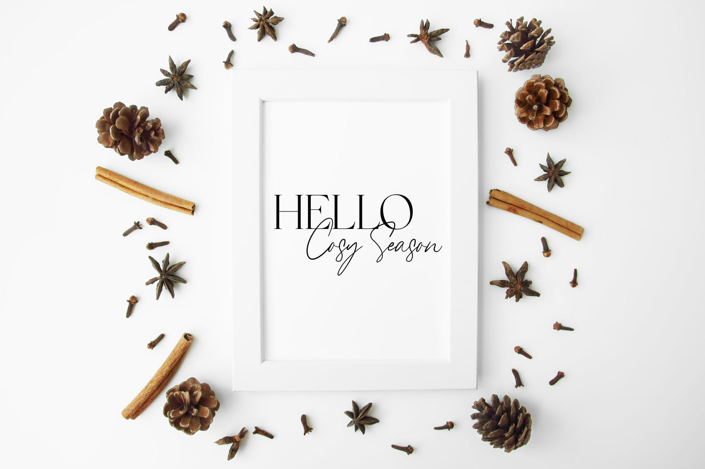 Autumn print Hello Cosy season Fall home decor unframed wall art poster print