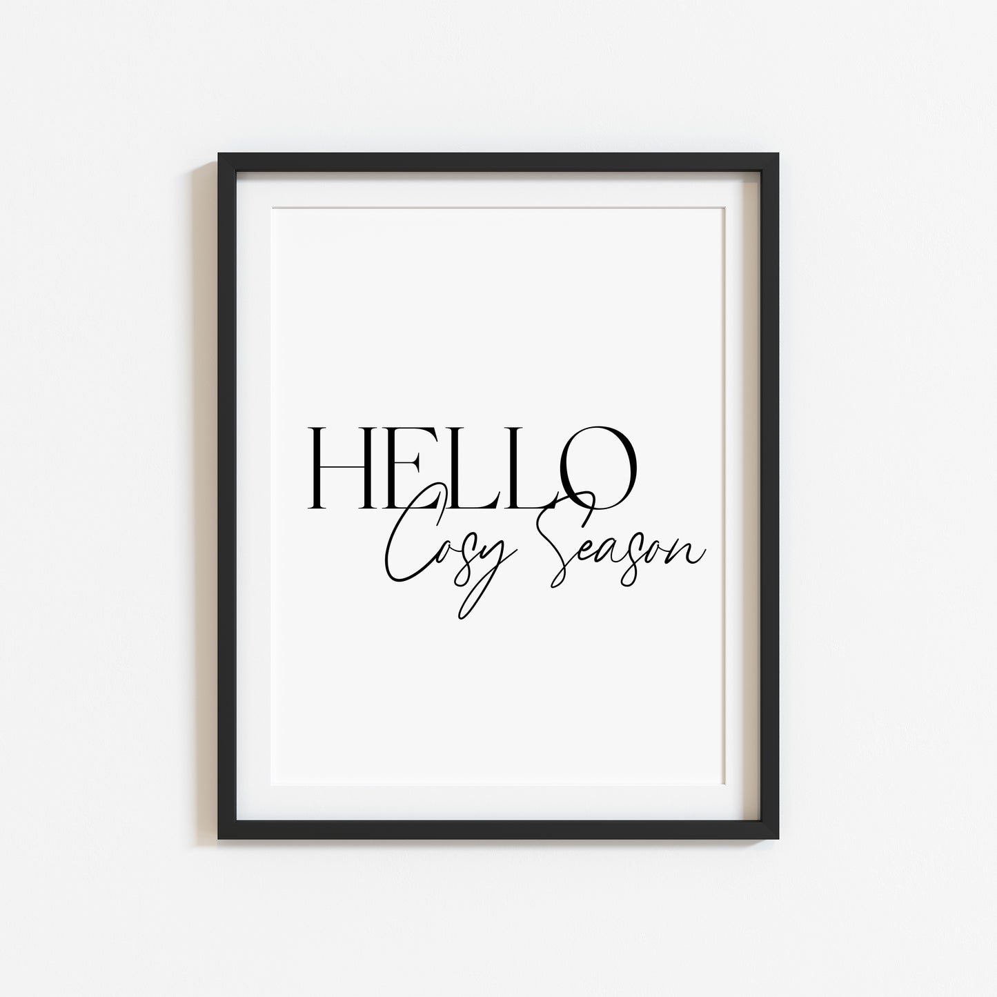 Autumn print Hello Cosy season Fall home decor unframed wall art poster print