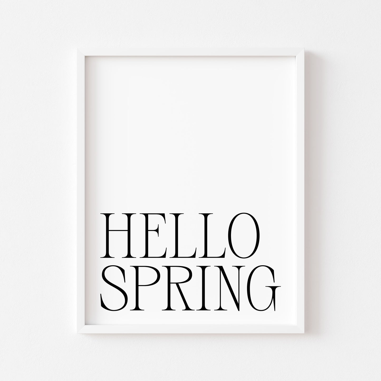 Spring Print, Hello spring simplistic Seasonal wall art poster (unframed)