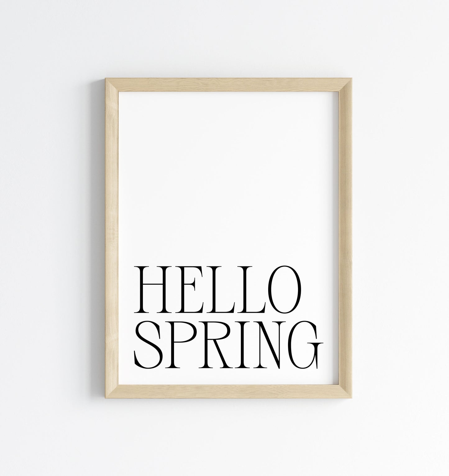 Spring Print, Hello spring simplistic Seasonal wall art poster (unframed)