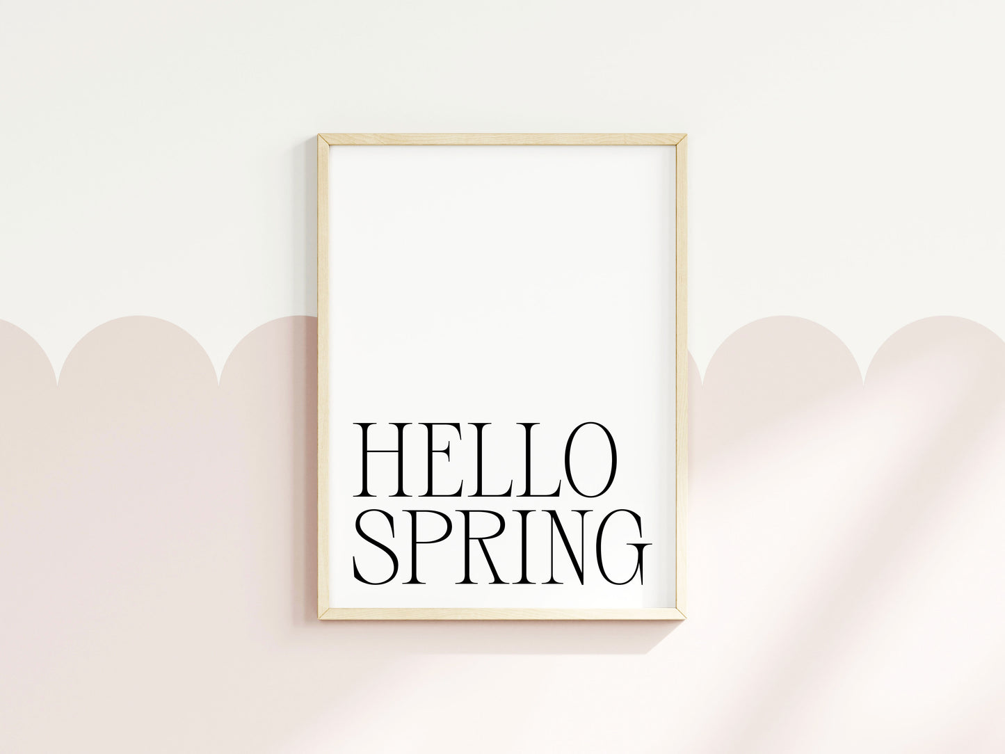 Spring Print, Hello spring simplistic Seasonal wall art poster (unframed)