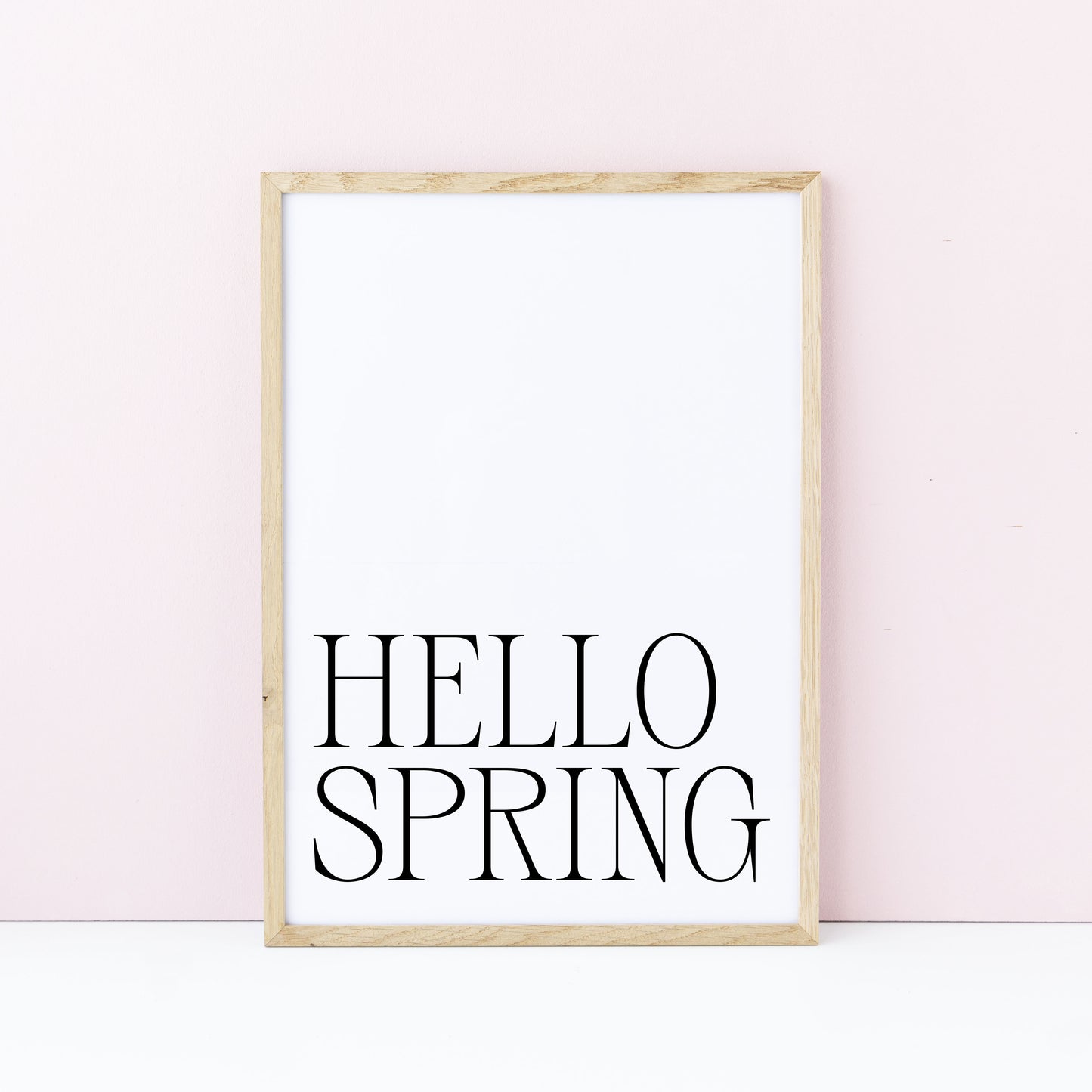 Spring Print, Hello spring simplistic Seasonal wall art poster (unframed)