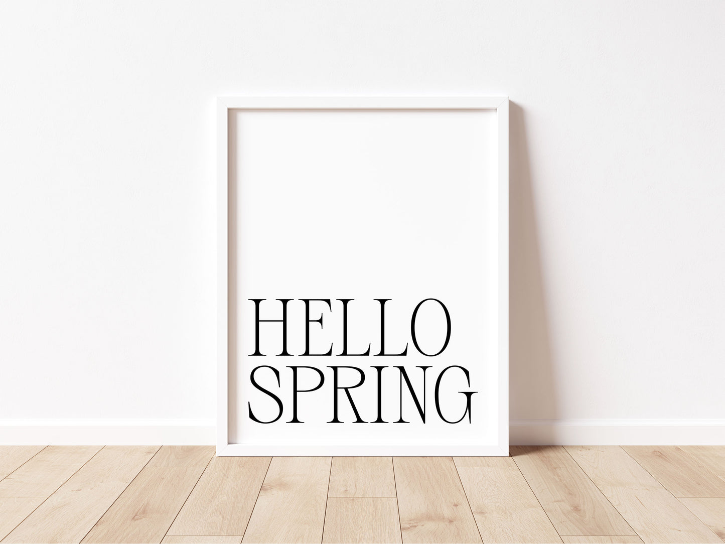 Spring Print, Hello spring simplistic Seasonal wall art poster (unframed)