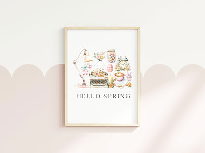 Spring Easter Watercolour Print Seasonal Home Decor unframed wall art poster
