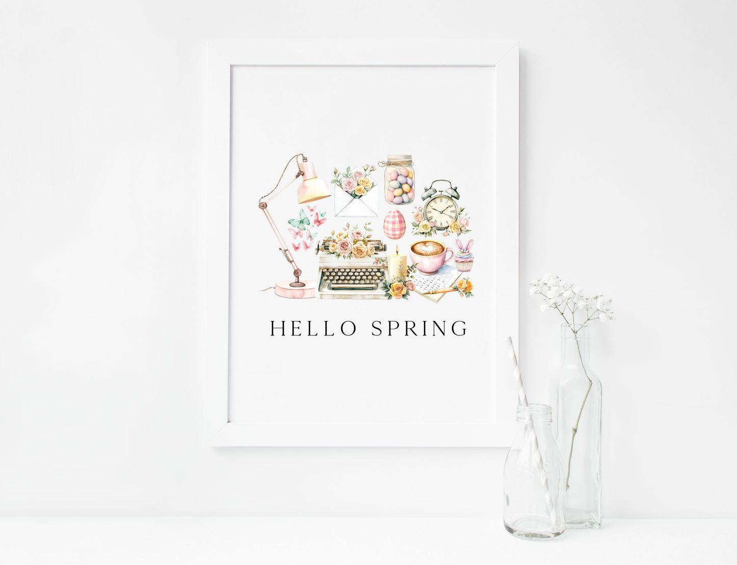 Spring Easter Watercolour Print Seasonal Home Decor unframed wall art poster