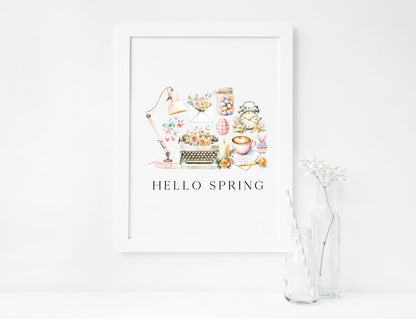 Spring Easter Watercolour Print Seasonal Home Decor unframed wall art poster