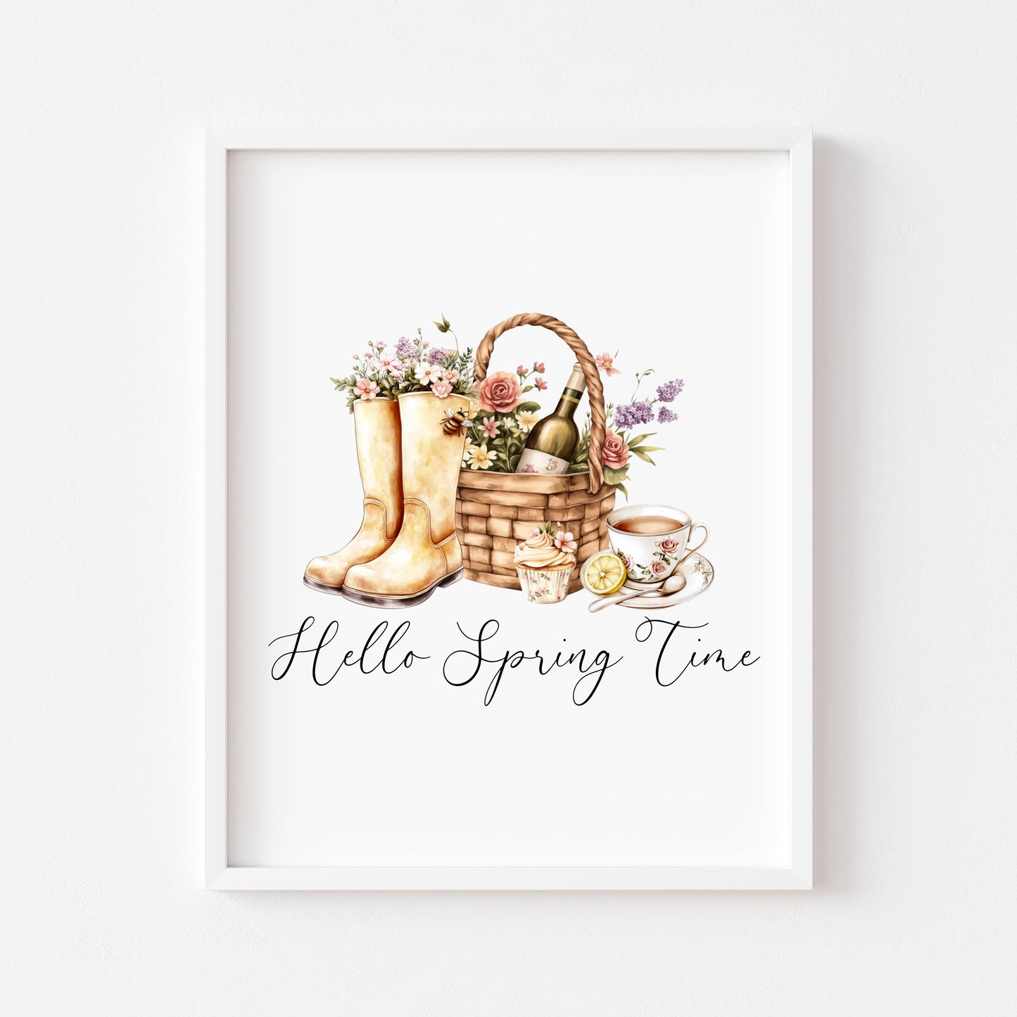 Spring Favourites Watercolour soft moments Print Seasonal unframed wall art poster