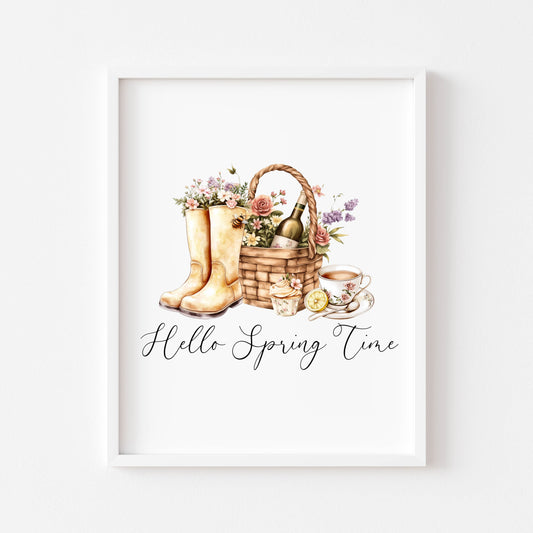 Spring Favourites Watercolour soft moments Print Seasonal unframed wall art poster