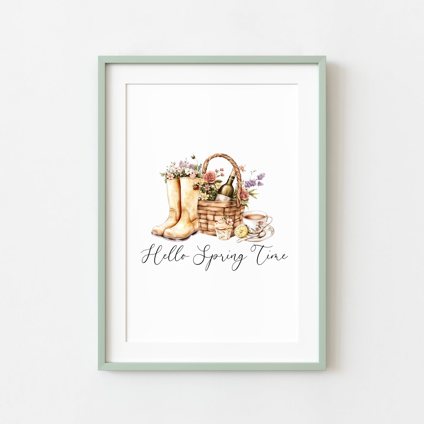 Spring Favourites Watercolour soft moments Print Seasonal unframed wall art poster