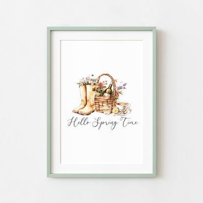 Spring Favourites Watercolour soft moments Print Seasonal unframed wall art poster