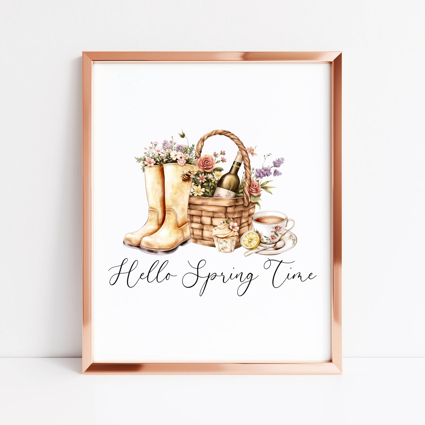 Spring Favourites Watercolour soft moments Print Seasonal unframed wall art poster