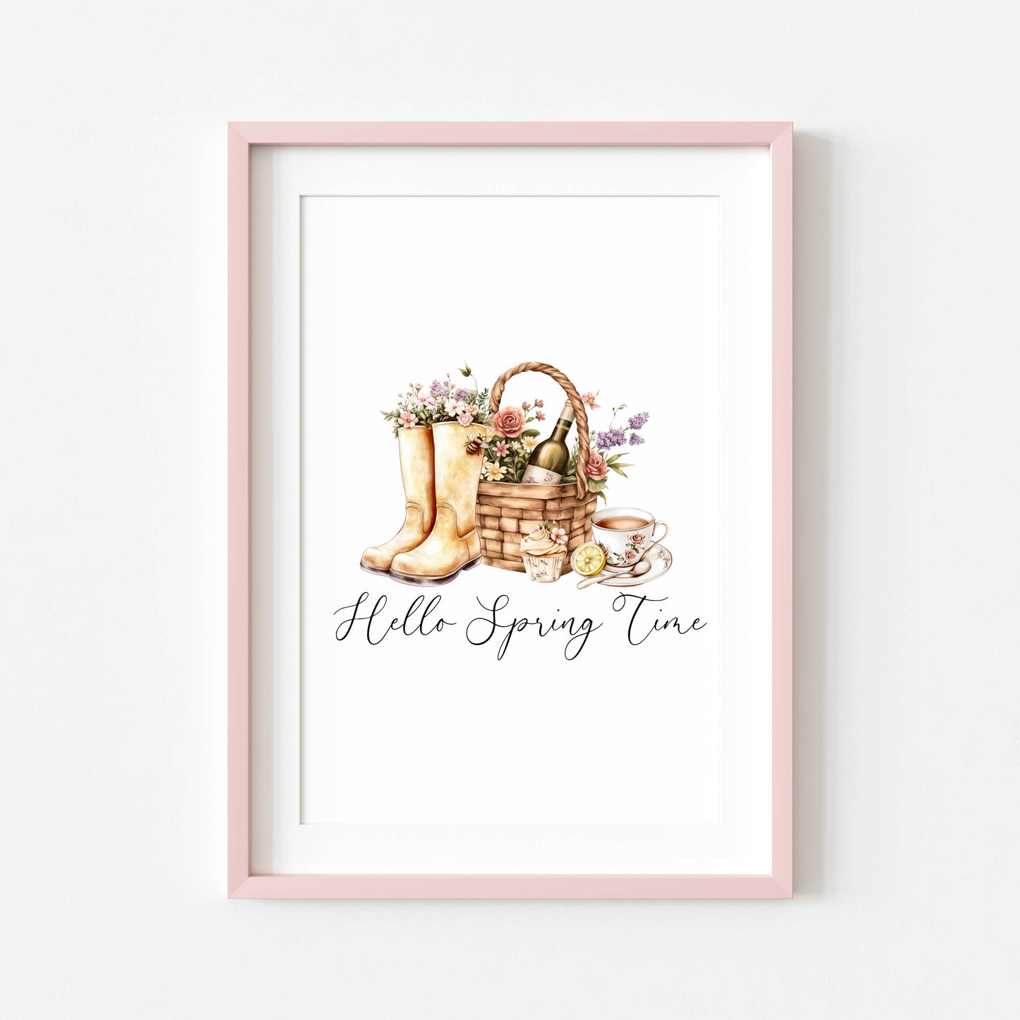 Spring Favourites Watercolour soft moments Print Seasonal unframed wall art poster