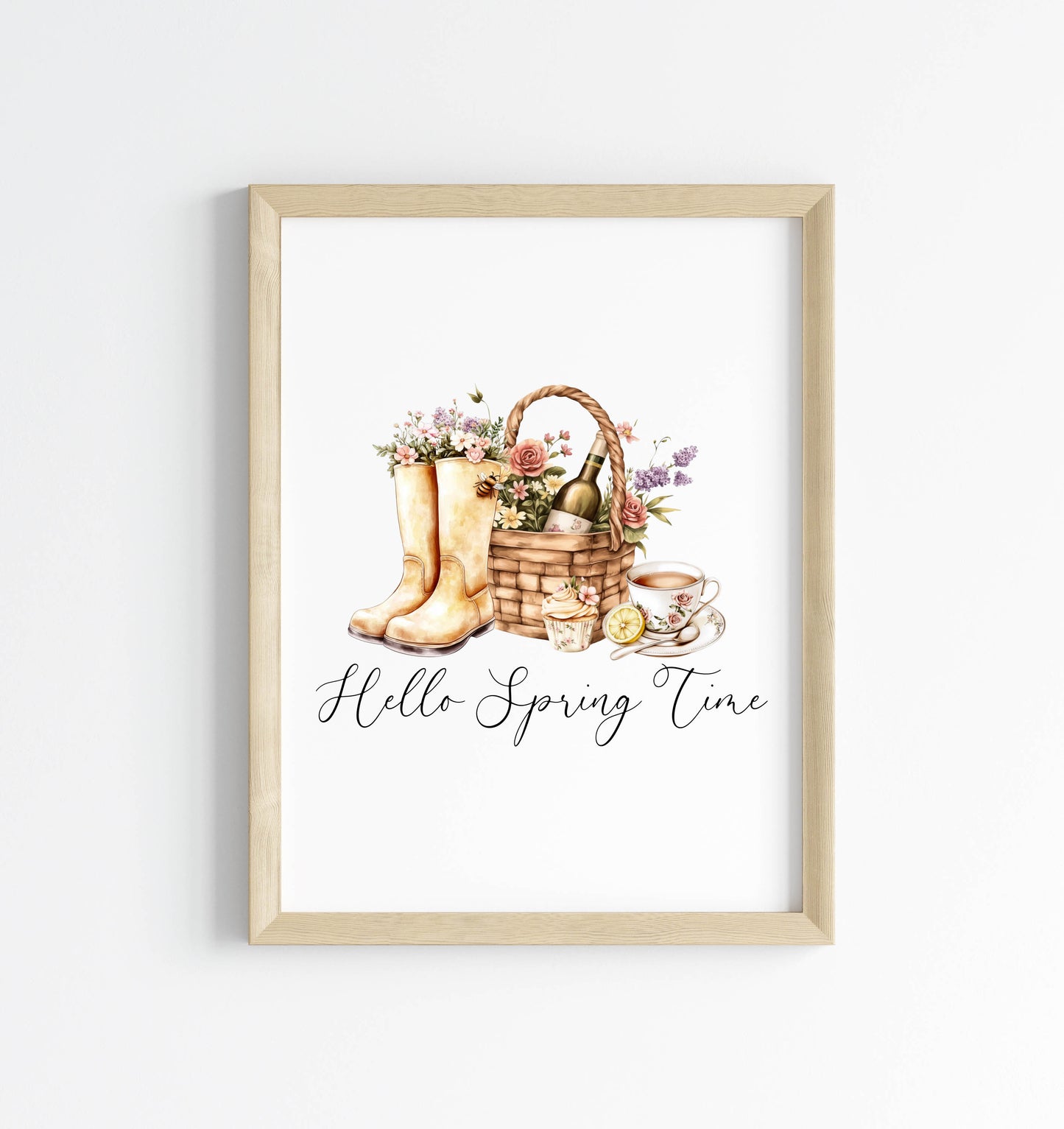 Spring Favourites Watercolour soft moments Print Seasonal unframed wall art poster