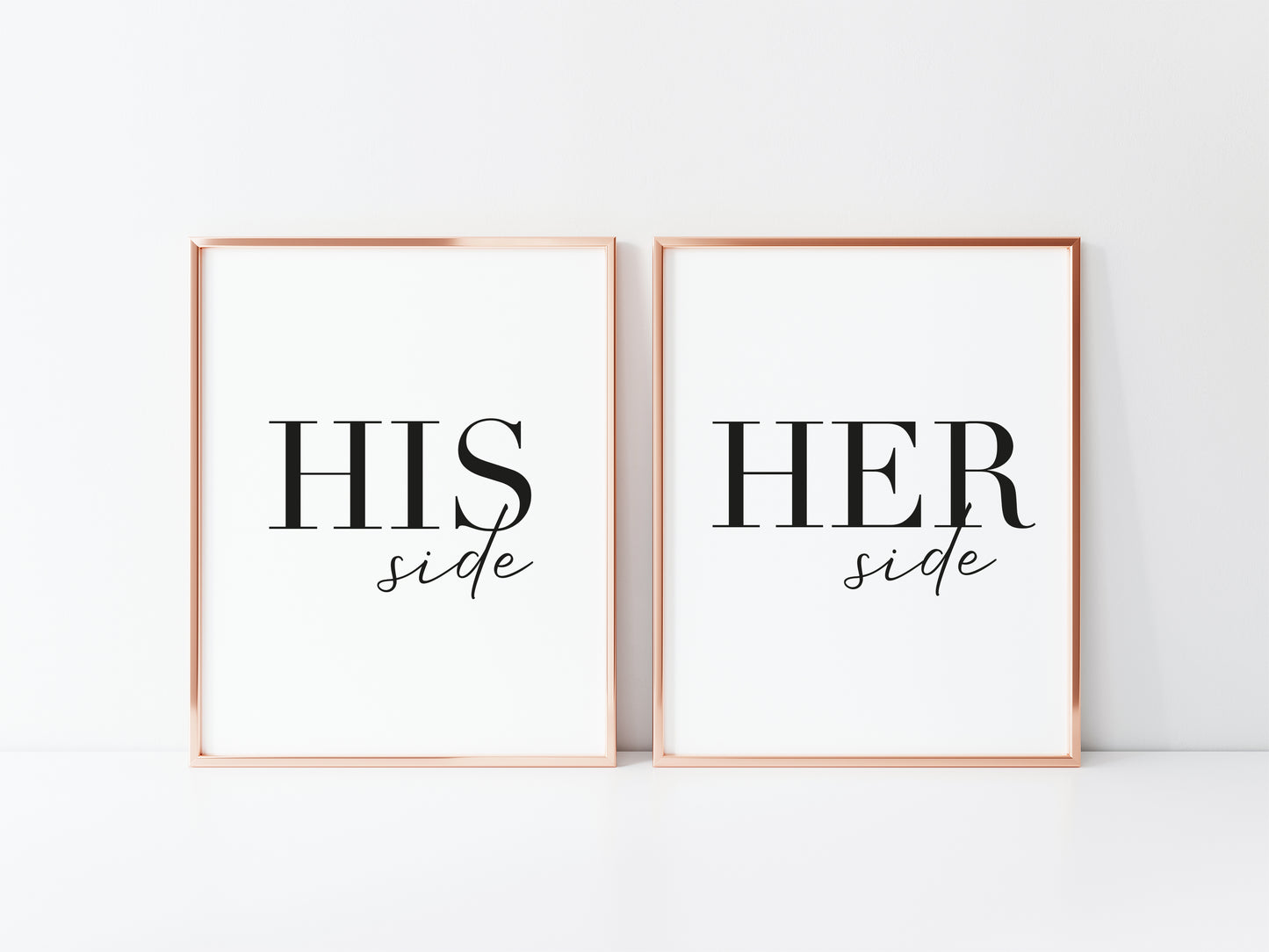 Set of 2 bedroom prints, His and hers, his and his, or hers and hers bedroom unframed wall art poster prints