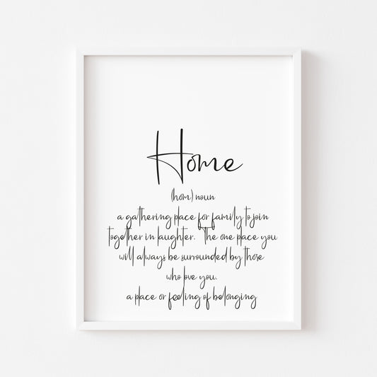 Home print, home definition unframed wall art poster print