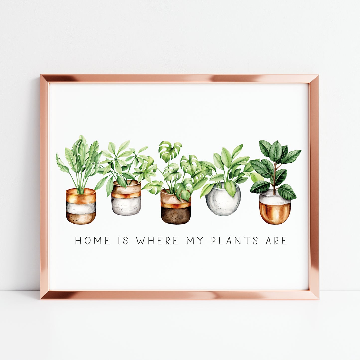 Plant print, Home is where my plants are succulents home Decor (unframed)