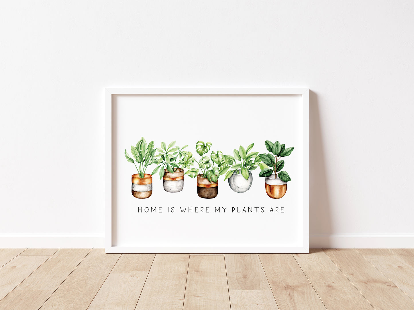 Plant print, Home is where my plants are succulents home Decor (unframed)