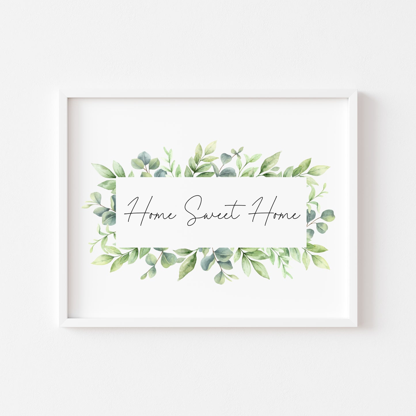 Home Sweet Home green floral landscape unframed wall art poster print