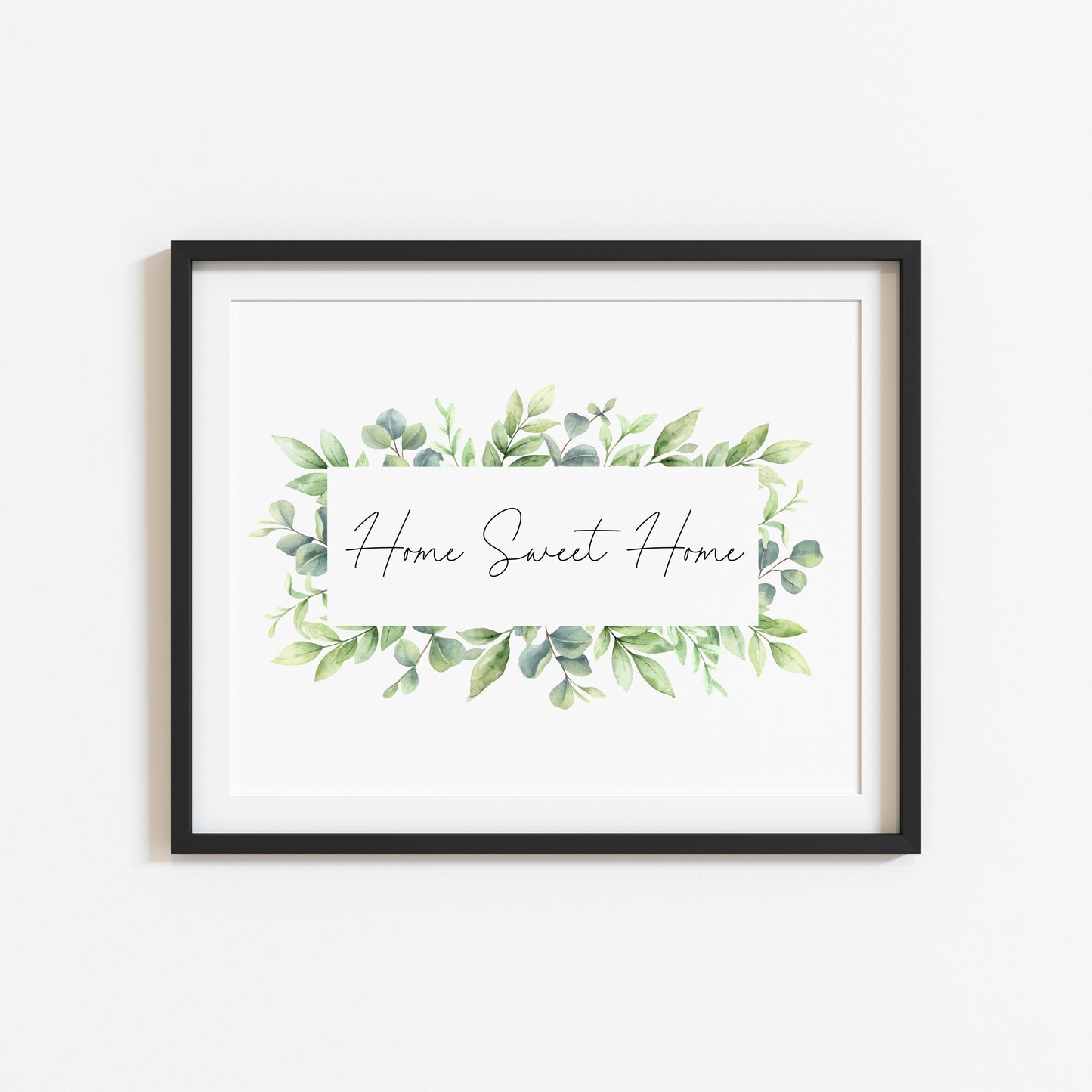 Home Sweet Home green floral landscape unframed wall art poster print