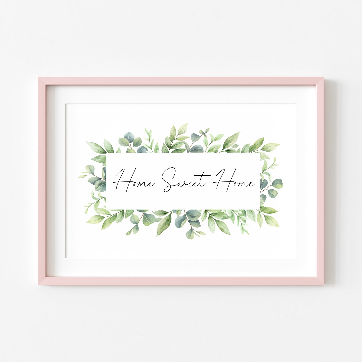 Home Sweet Home green floral landscape unframed wall art poster print