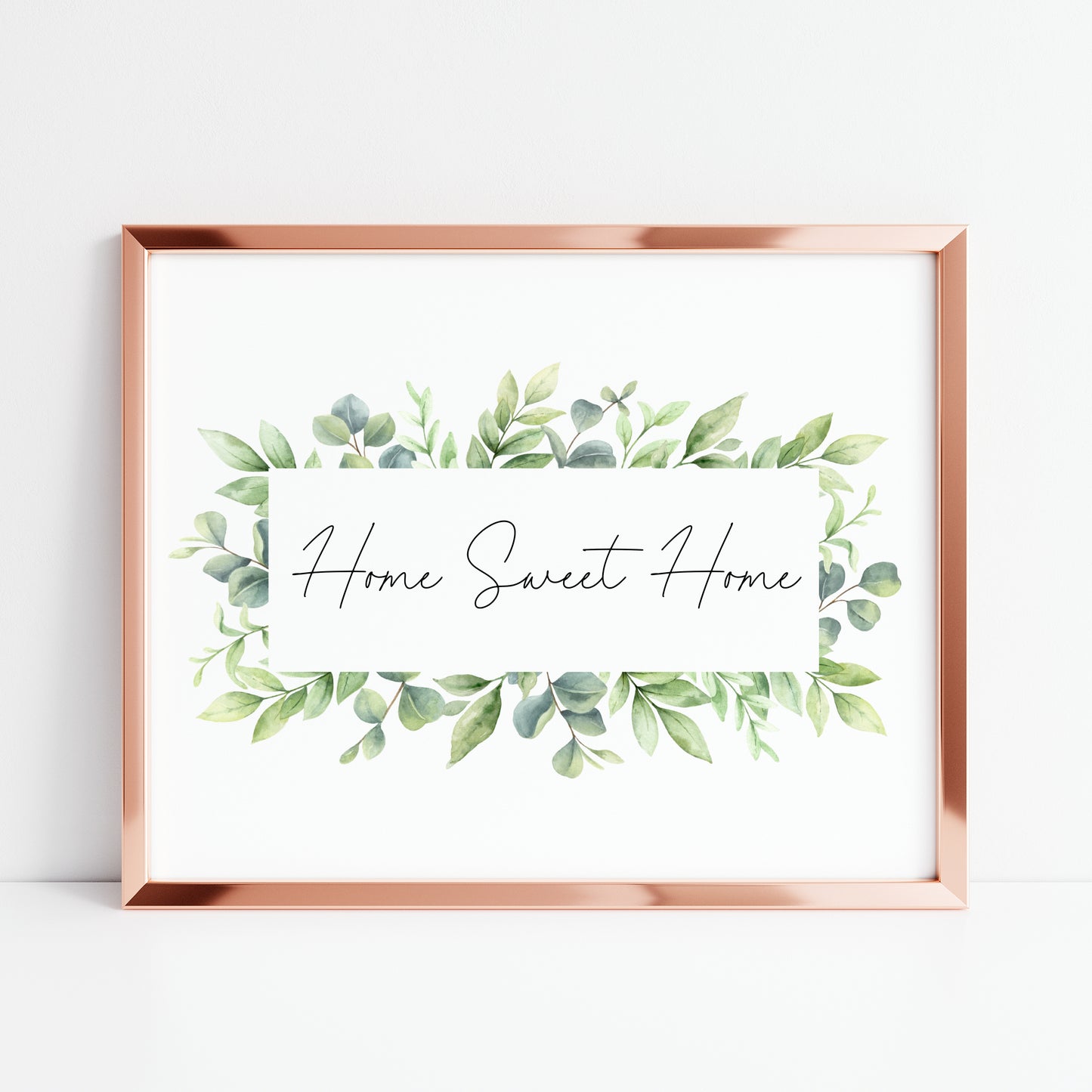 Home Sweet Home green floral landscape unframed wall art poster print