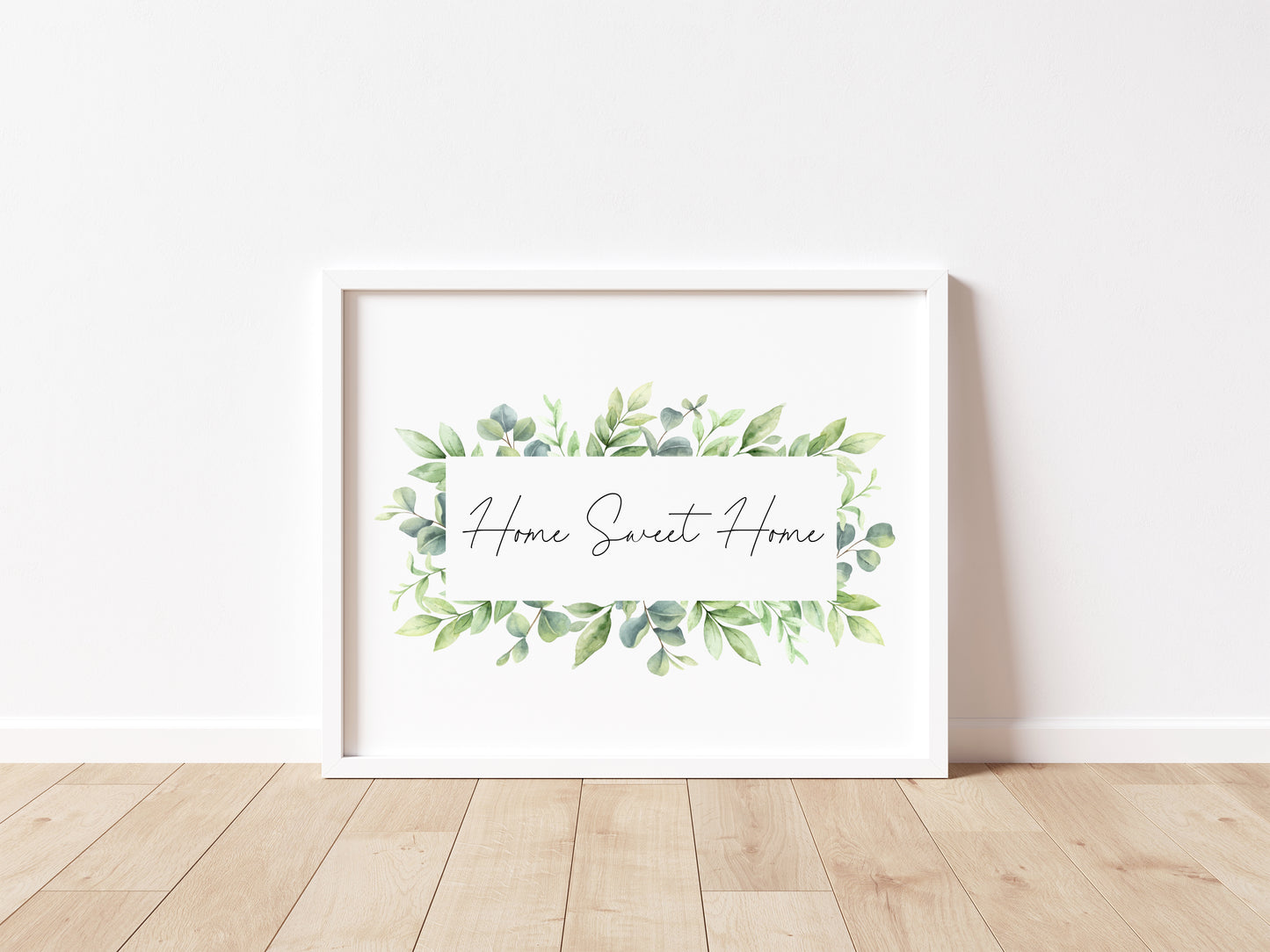 Home Sweet Home green floral landscape unframed wall art poster print